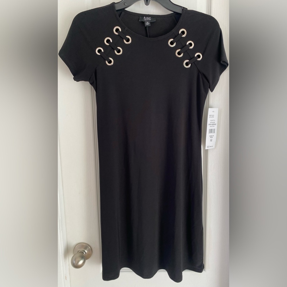 MSK Petite Black Eyelet Dress shirt Size-PS